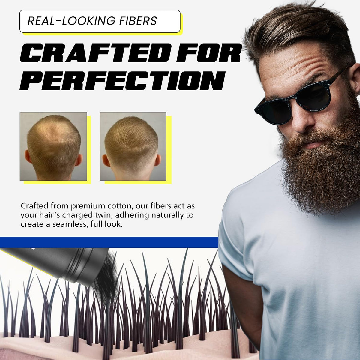 PrimeLook Hair Building Fibers, Luxurious Building Fibers for Thinning Hair, Superior Formula for