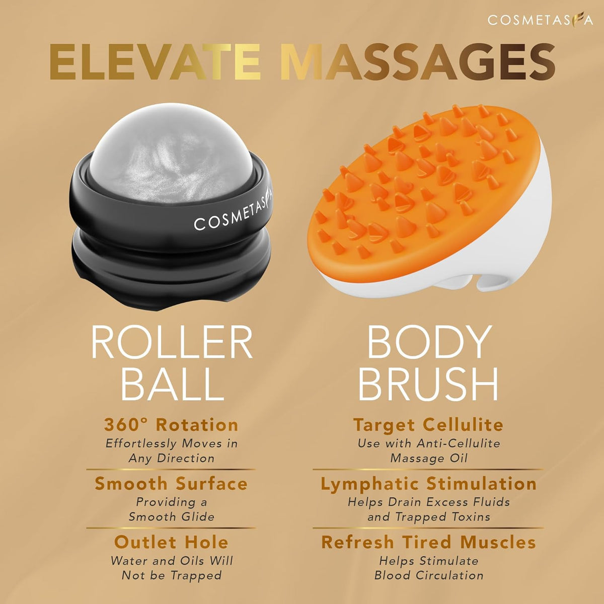Cosmetasa Body Massage Oil for Massage Therapy Kit - Arnica Sore Muscle Massage Oil, Cellulite