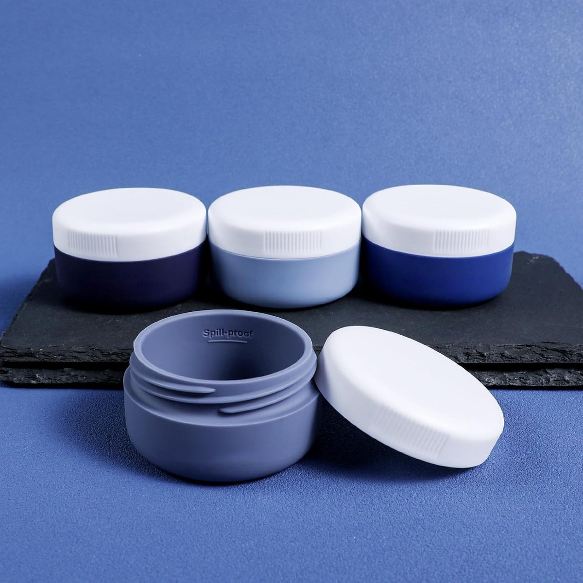 Travel Containers for Toiletries, Silicone Cream Jars BPA-Free, Leak-proof 1.35oz Travel Size
