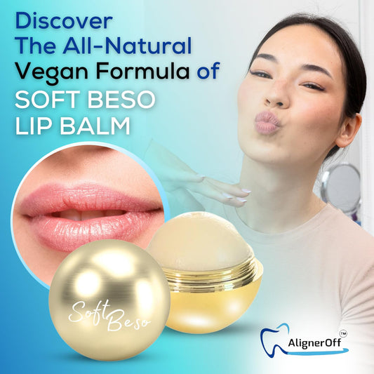 SoftBeso Lip Balm Gold-Vanilla Flavor - Moisturizing Lip Balm Ball for Beautiful, Soft Lips - For