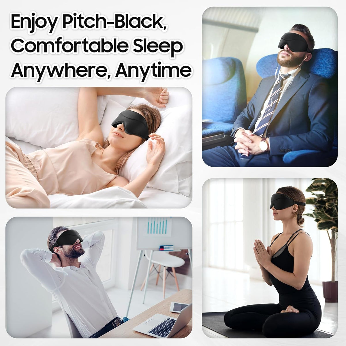 Sleep Mask - Total Blackout 3D Sleeping Mask, Super Lightweight & Silky Soft Eye Mask for Sleeping