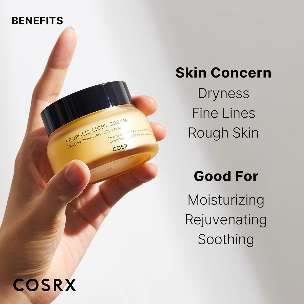 COSRX Full Fit Propolis Light Cream, 2.19 Fl.oz / 65ml, Propolis 64.5%, Hydrating Daily Day and