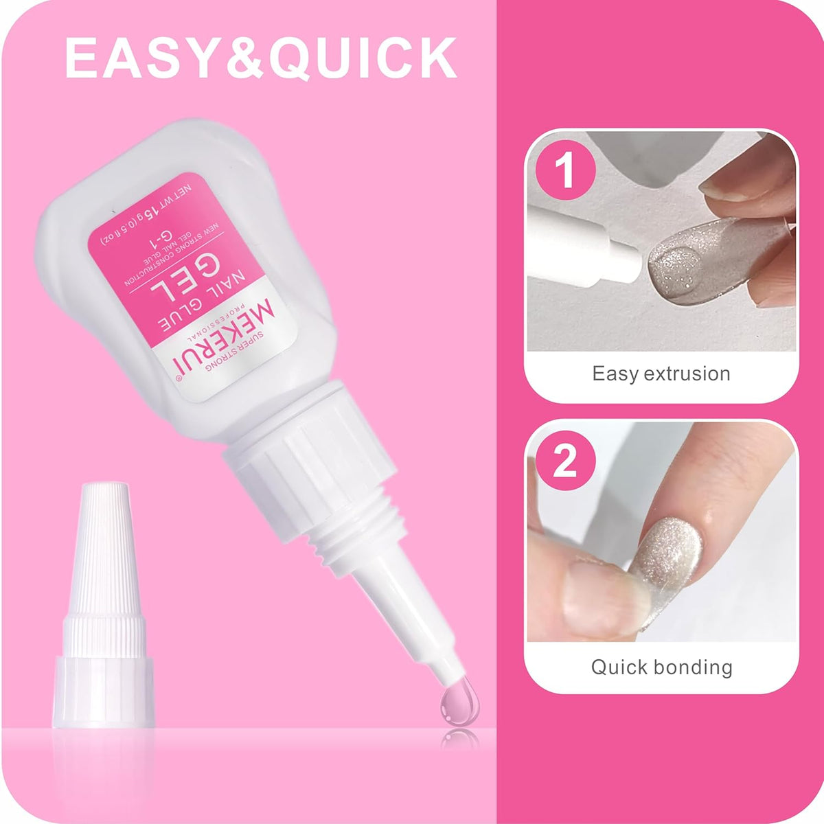 Mekerui's Super Strong Nail Glue is Perfect for Press - on Nails. drip - Proof and Clog - Proof