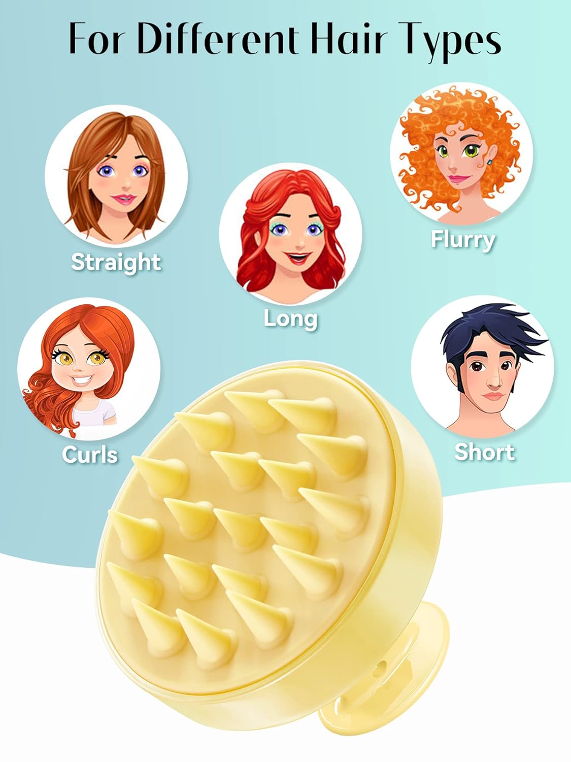 HEETA Scalp Massager with Soft Silicone Bristles - Promotes Hair Growth, Exfoliates Scalp, Removes