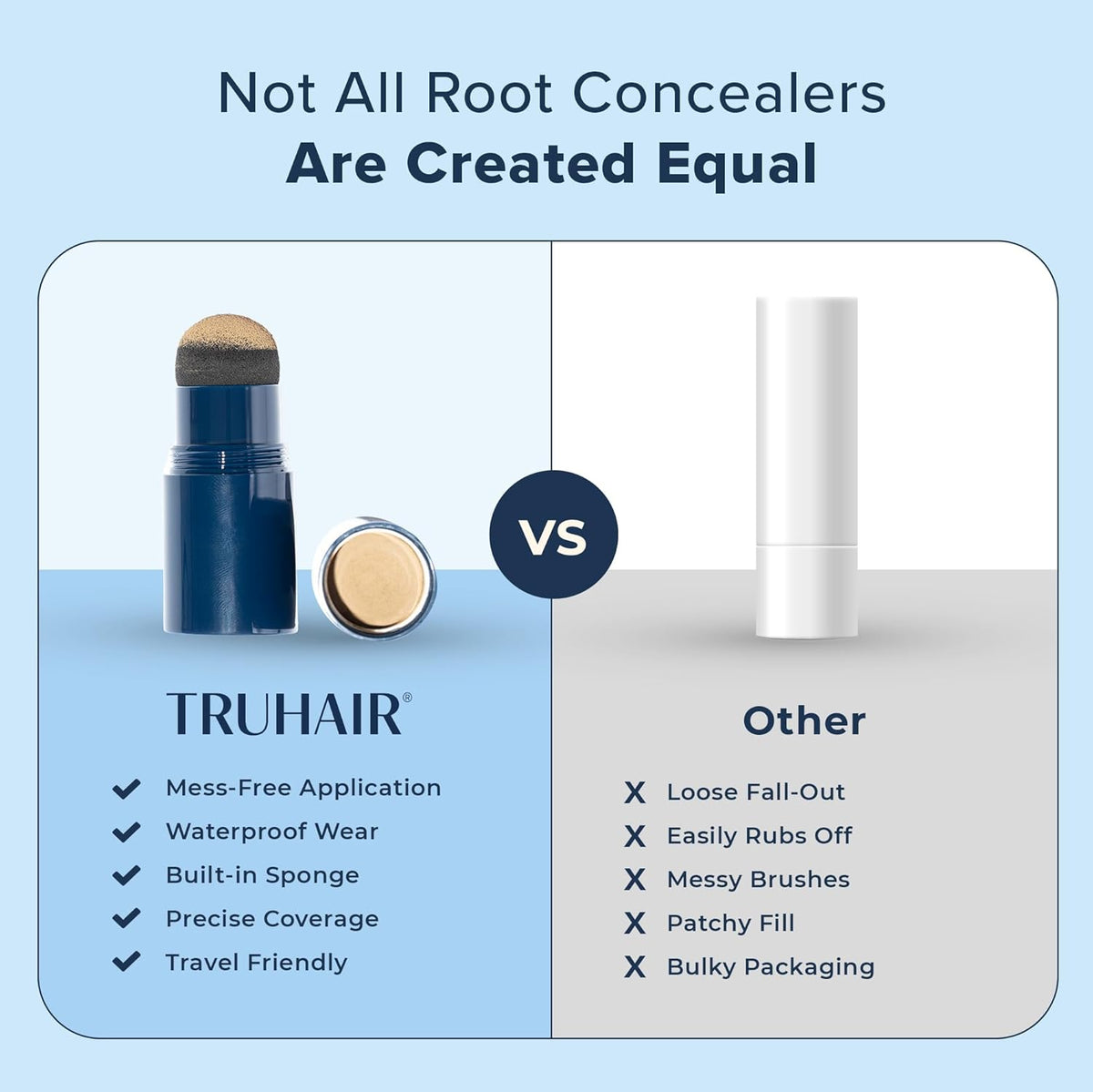 TRUHAIR Jumbo Color & Conceal Waterproof Root Touch Up Hair Color Concealer - Hair Cover up for