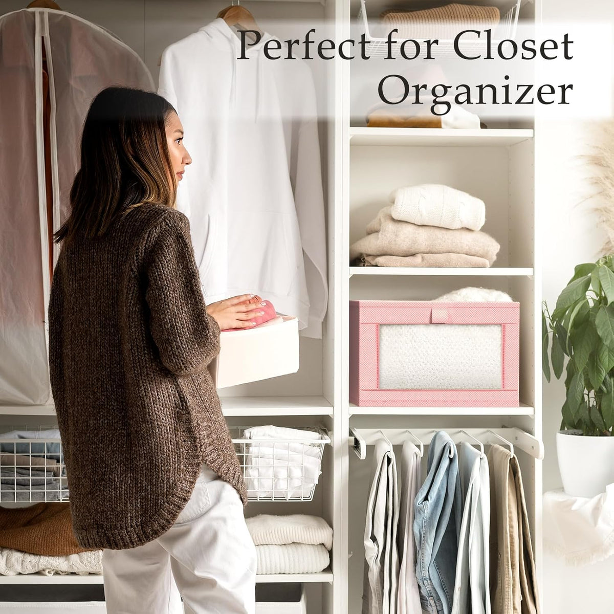 Criusia 6 Pack Linen Closet Organizers and Storage, Large Linen Closet Baskets for Organization