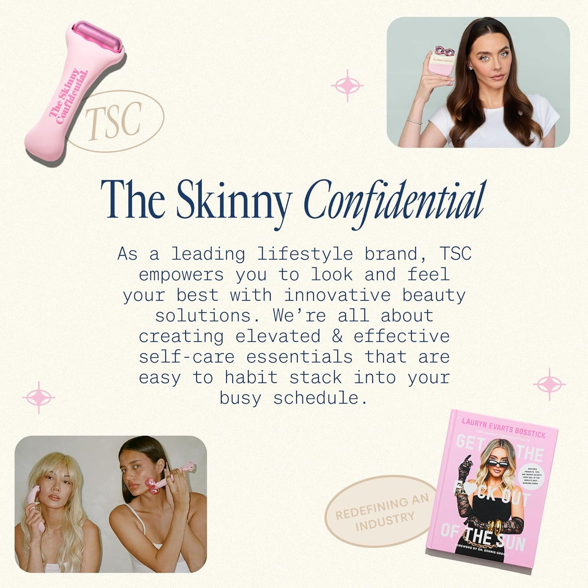 The Skinny Confidential Face Roller - Pink Balls Eye & Facial Roller Massager - Face Massage Tools