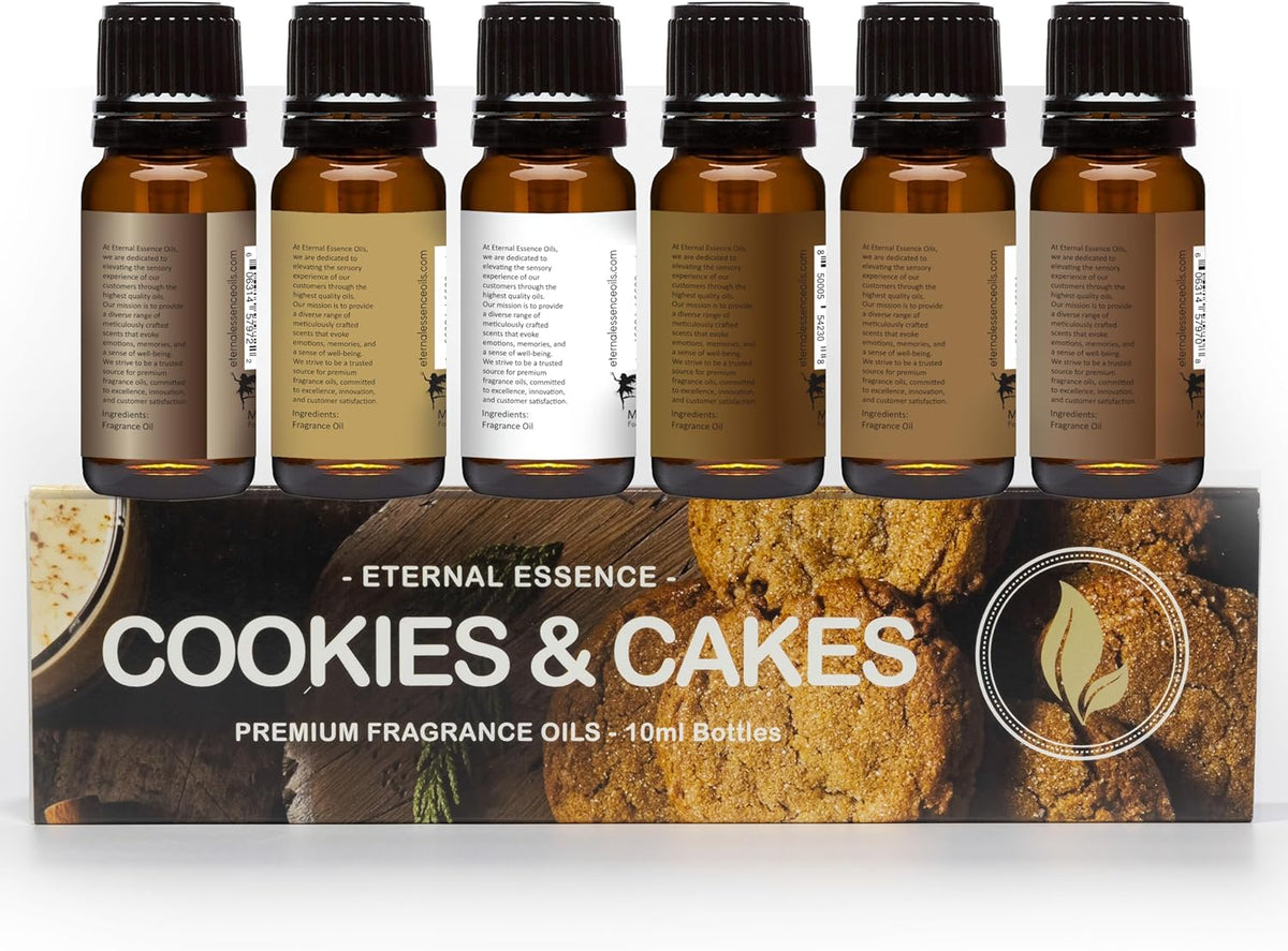 Eternal Essence Oils Cookies & Cakes Set of 6 Premium Fragrance Oils - Includes Caramel Nut Muffin