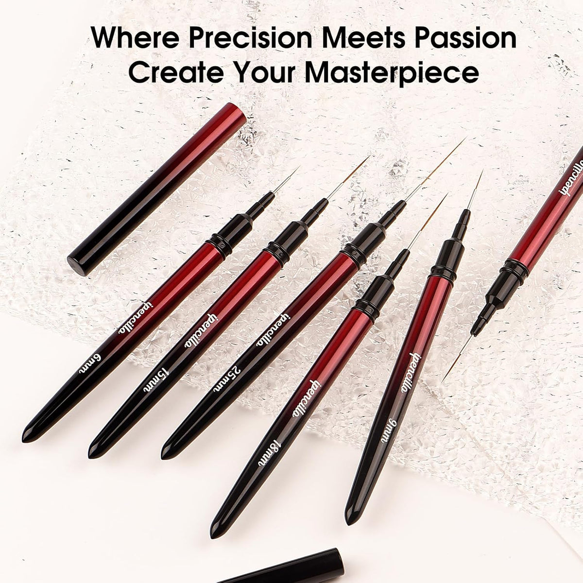 Nail Art Brushes, 6 Pcs Nail Liner Brushes for Nails, Nail Brushes for Nail Art Lines, Details