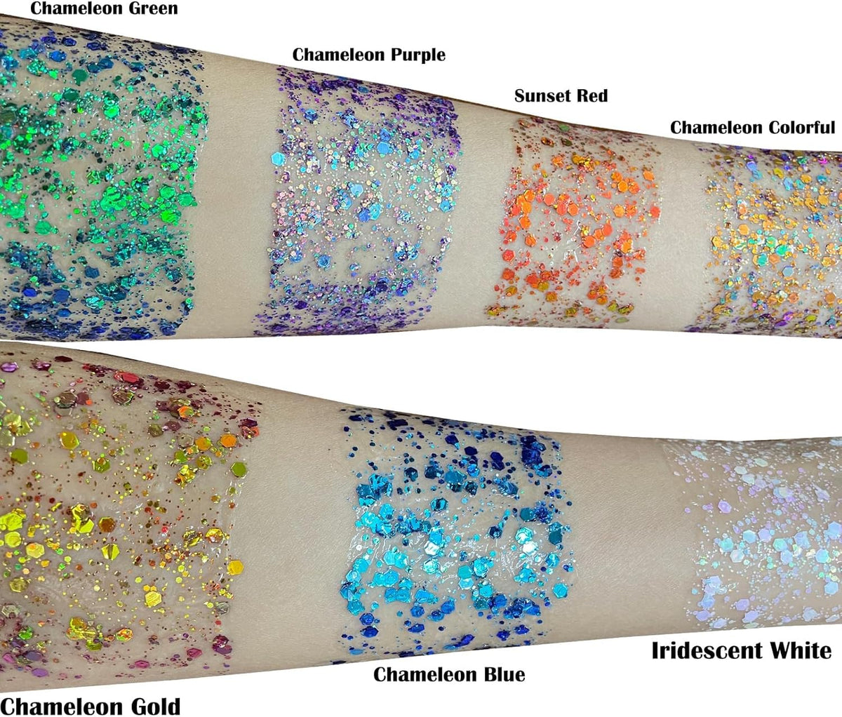 MEICOLY Chameleon Purple Face Body Glitter,Mardi Gras Outfit for Women,Mardi Gras