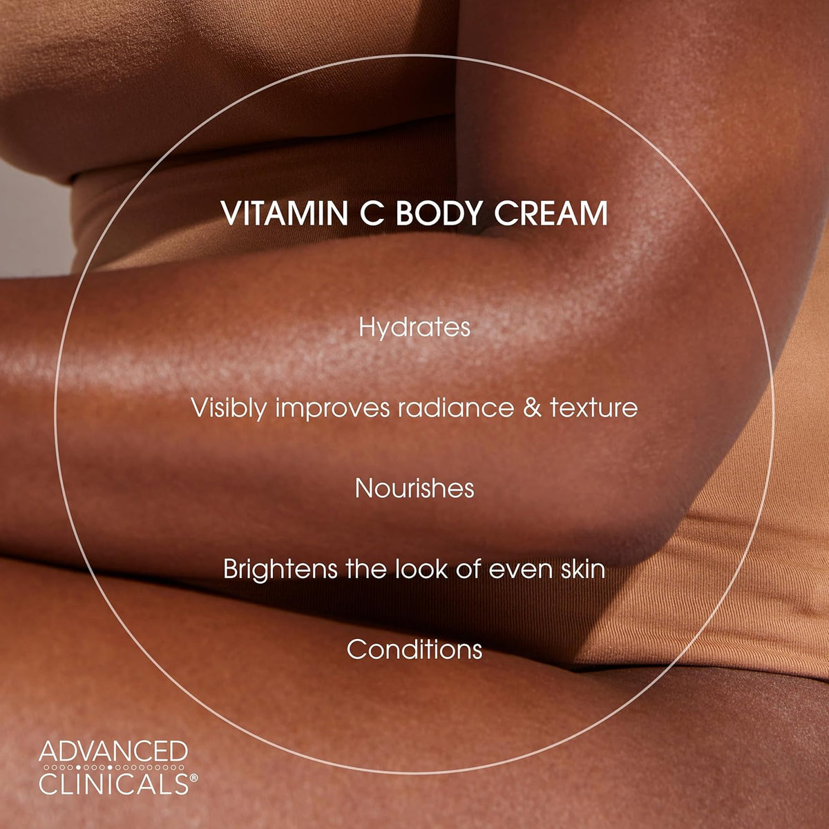 Advanced Clinicals Brightening Vitamin C Body Cream + Potent Vitamin C Face Moisturizer Gel Cream