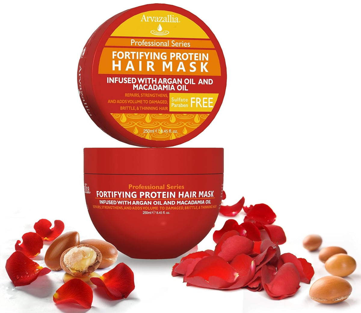 Arvazallia Fortifying Protein Hair Mask and Deep Conditioner with Argan Oil and Macadamia Oil Hair