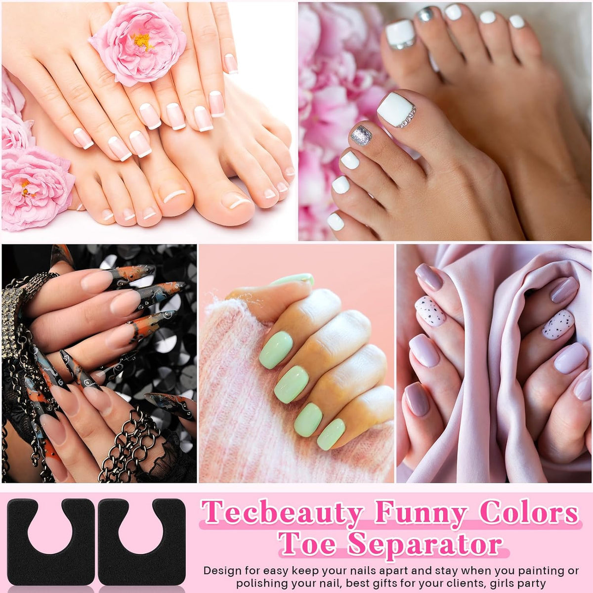 Mumufy 1000 Pcs Individual Pedicure Toe Separators Soft Foam Toe Spacers Comfortable Finger Toe
