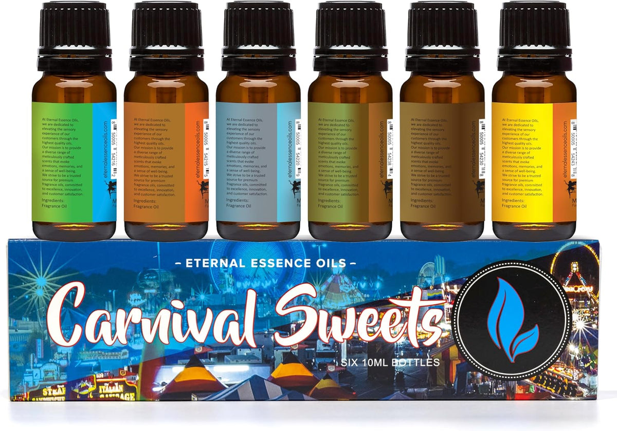 Eternal Essence Oils Carnival Sweets Set of 6 Premium Fragrance Oils - Candy Corn, Salted Caramel