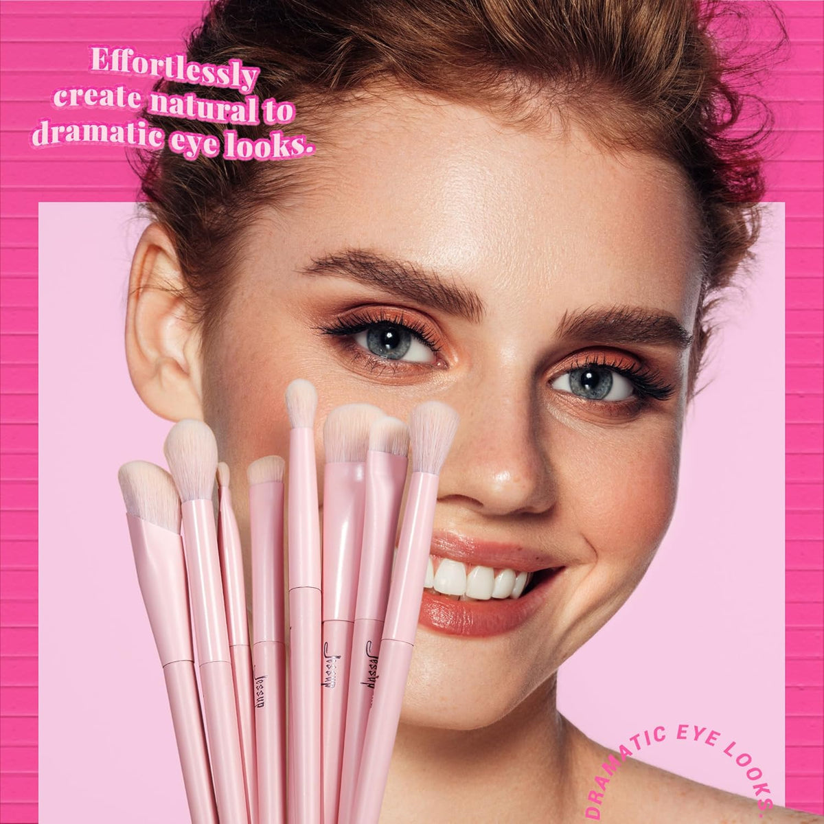 Jessup Pink Makeup Brushes Set 14Pcs Make up Brushes Premium Vegan Foundation Concealer Blush