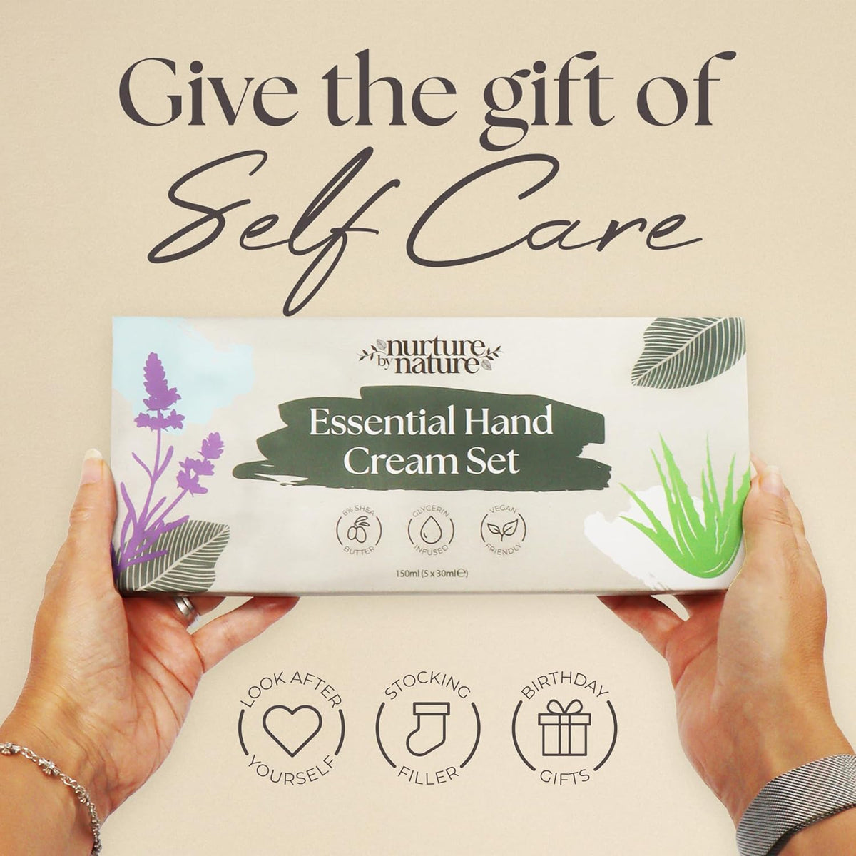 Hand Cream Gift Set from Nurture by Nature, 5pcs, Mothers Day Gifts, Hand Lotion Travel Size