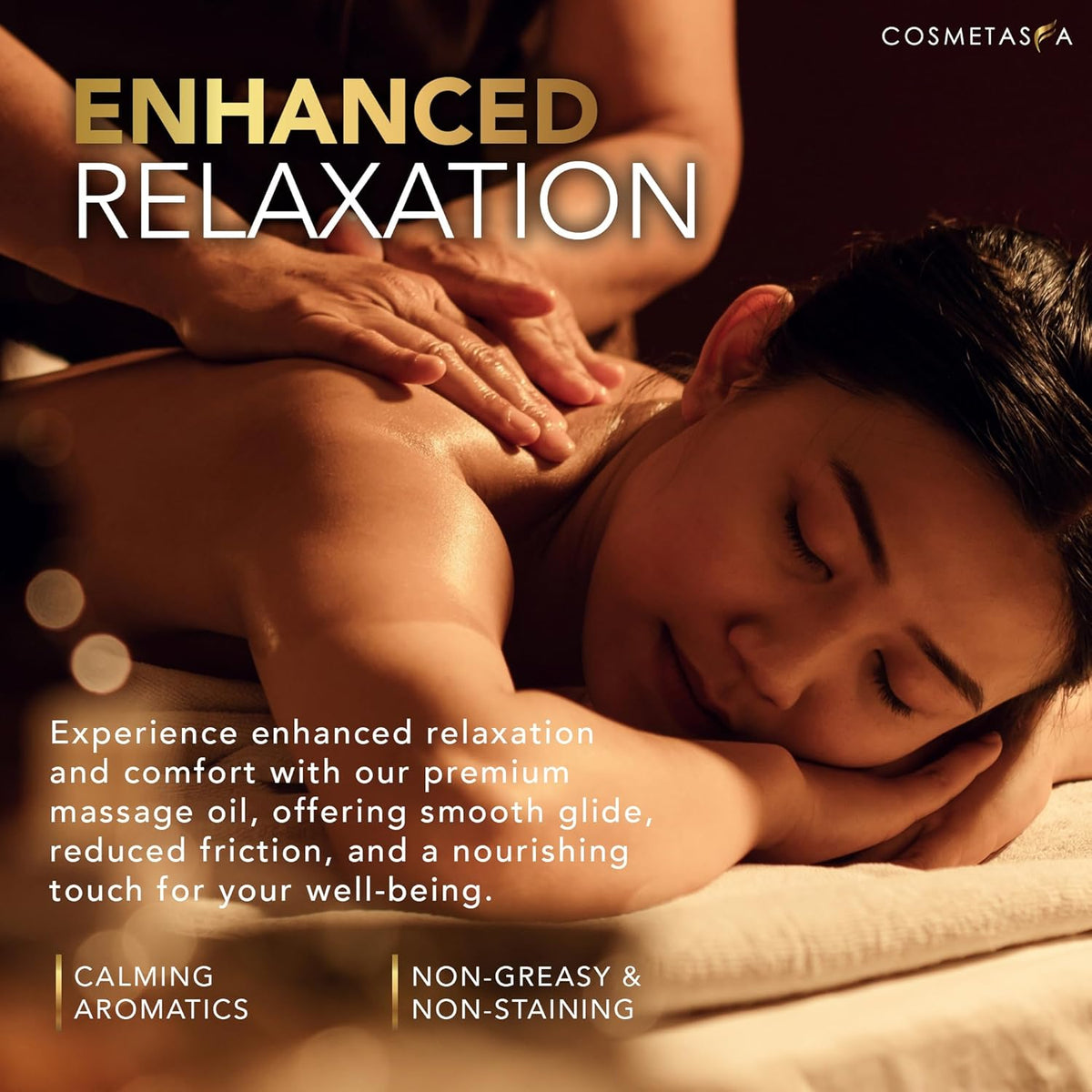 Cosmetasa Lavender Massage Oil for Massage Therapy - All Natural, Cruelty-Free & Spa Quality Skin