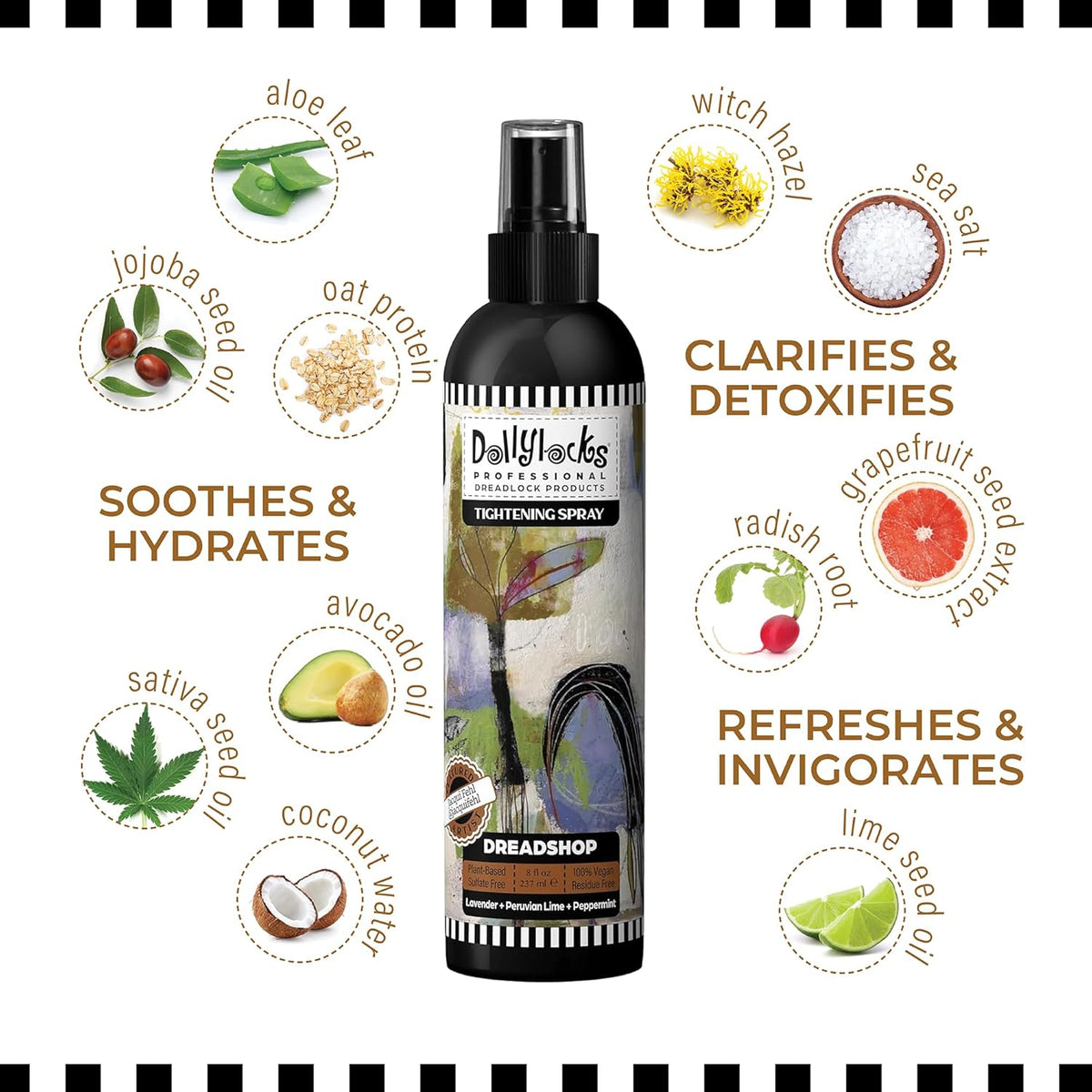 Dollylocks Dreadlock Tightening Spray for Locs - Dreadshop - Strengthen, Tame Frizzy Dreads