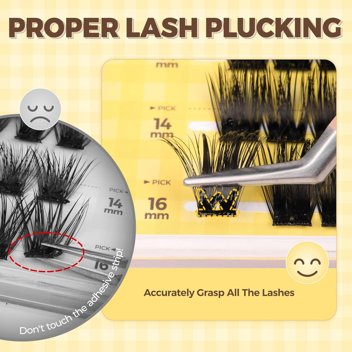 PopUp Self Adhesive Eyelashes Clusters, Press On Lashes Pre Glued Eyelash Extension Kit with Lash
