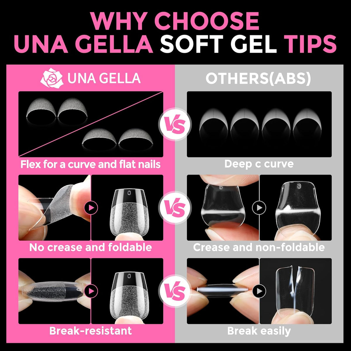 UNA GELLA Extra Short Coffin Nail Tips: XS 216pcs Pre-shape Press on Nails Extra Short Coffin Gel