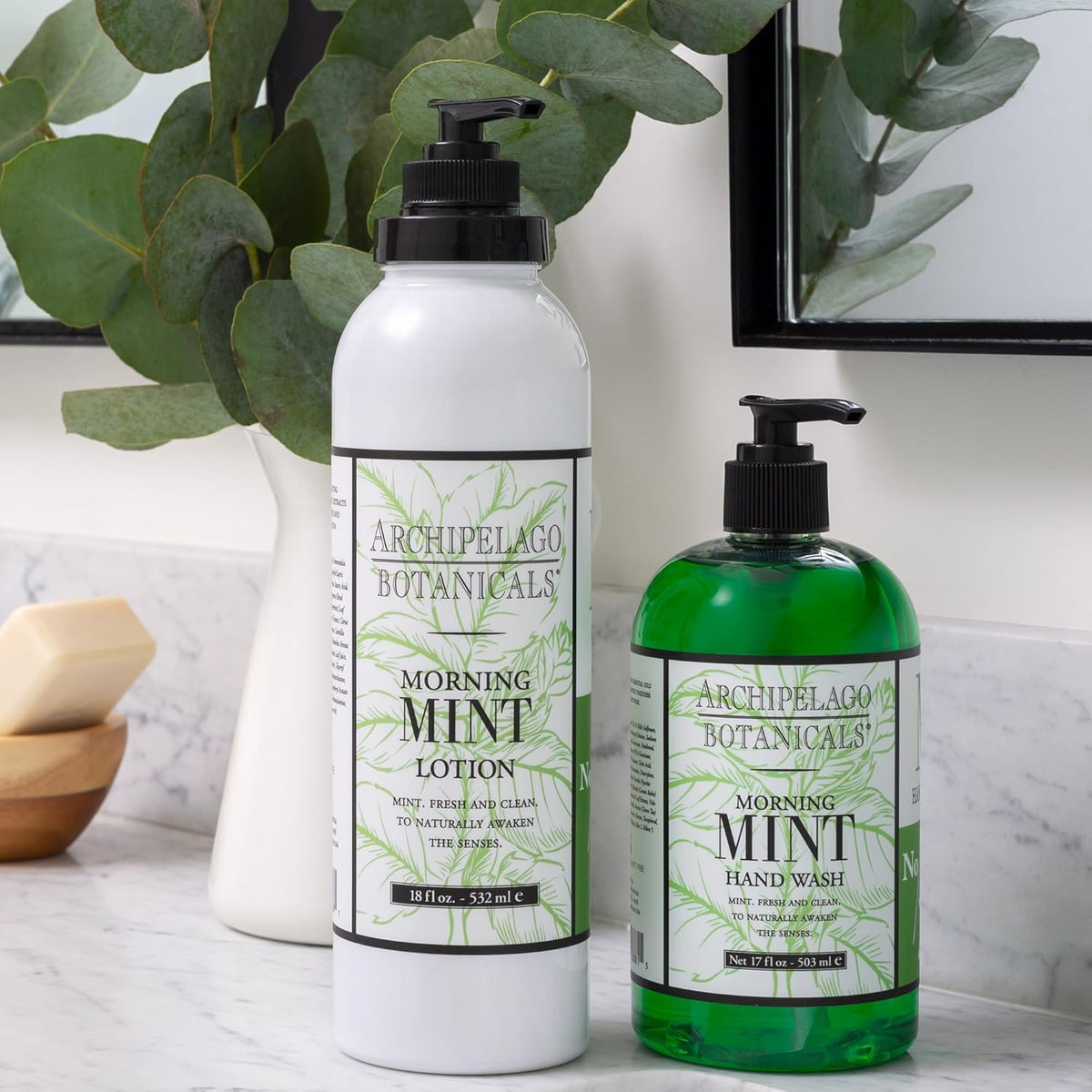 Archipelago Botanicals Morning Mint Lotion, Mint Moisturizing Body Lotion for Sensitive Skin