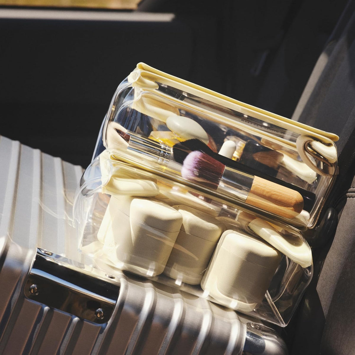 Cadence Travel Containers Basic Skincare Set - Magnetic Containers with Lids,Carry On Travel
