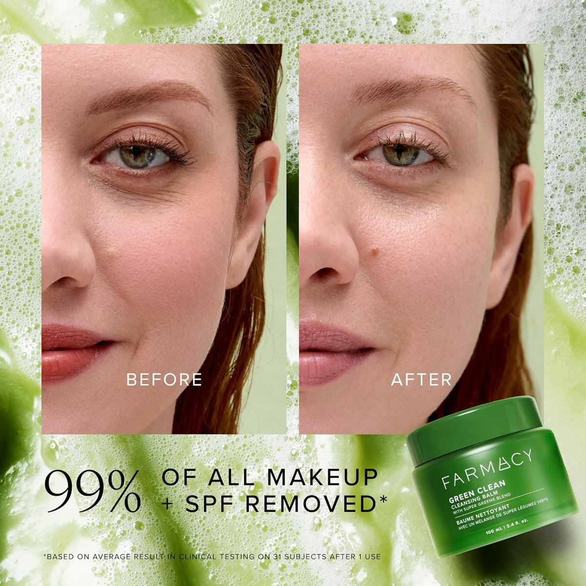 Farmacy Makeup Remover Cleansing Balm - Green Clean Waterproof Makeup Remover + Oil Based Cleanser