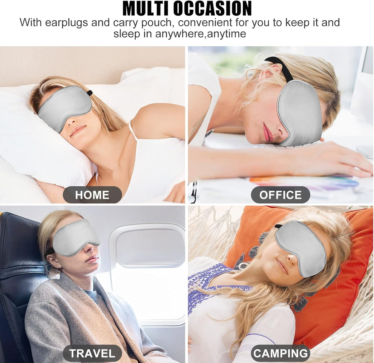Sleep Mask w/ Cooling Gel Eye Mask, Silk Eye Mask for Sleeping, Hot & Cold Eye Masks, Blindfold Eye