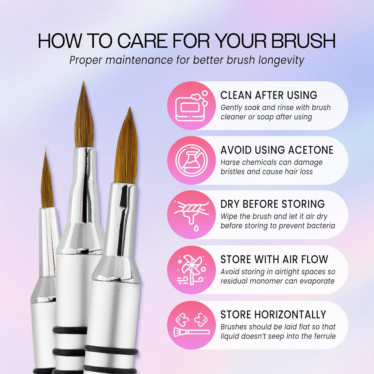 PANA 3D Kolinsky Acrylic Nail Art Sculpture Brush with Silver Metal Non-Slip Grip Handle for