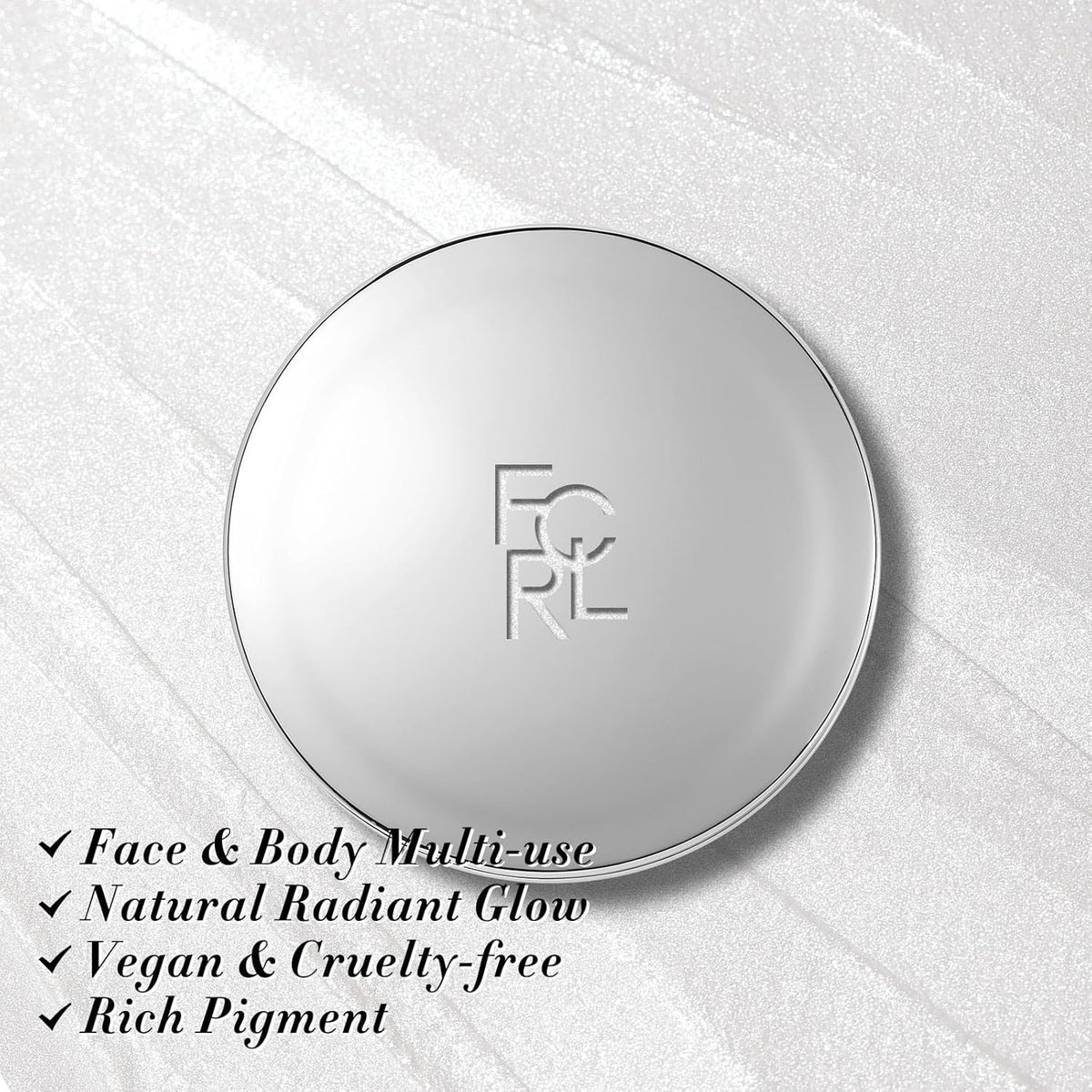 FOCALLURE Shimmer Face Highlighter Makeup Powder, Gel to Powder Glow Finish, Leaving a Lightweight