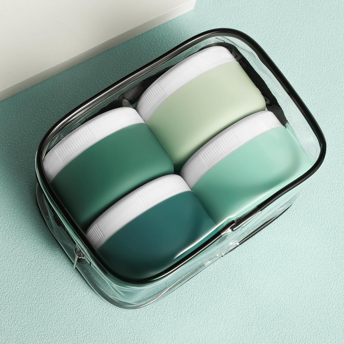 Travel Containers for Toiletries, Silicone Cream Jars BPA-Free, Leak-proof 3oz Travel Size
