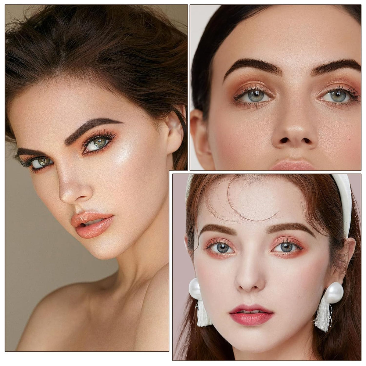3 Colors Eyebrow Makeup Kit, Professional Brow Contour Palette, Waterproof Long-lasting Eyebrow
