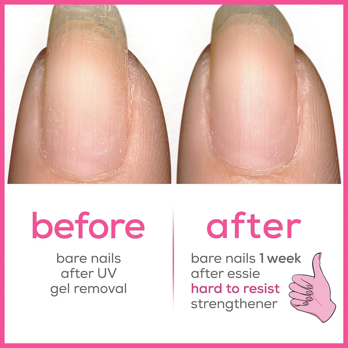 essie Nail Care, 8-Free Vegan, Hard To Resist Nail Strengthener, Glow and Shine, pink tint, 0.46 fl