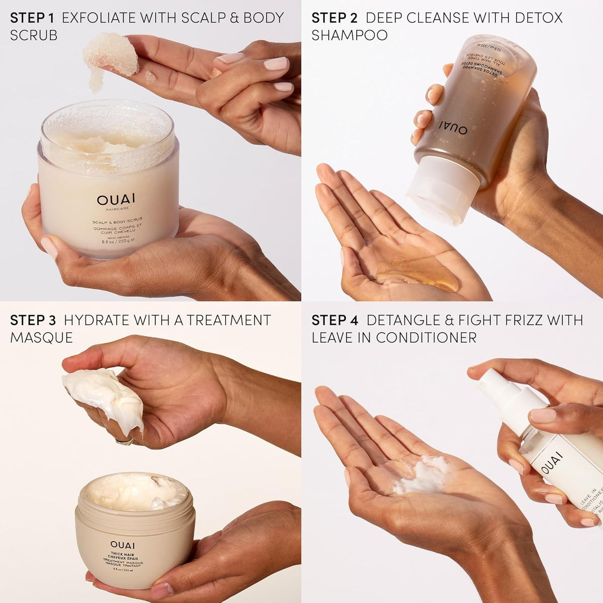 OUAI Detox Shampoo - Clarifying Shampoo for Build Up, Dirt, Oil, Product and Hard Water - Apple
