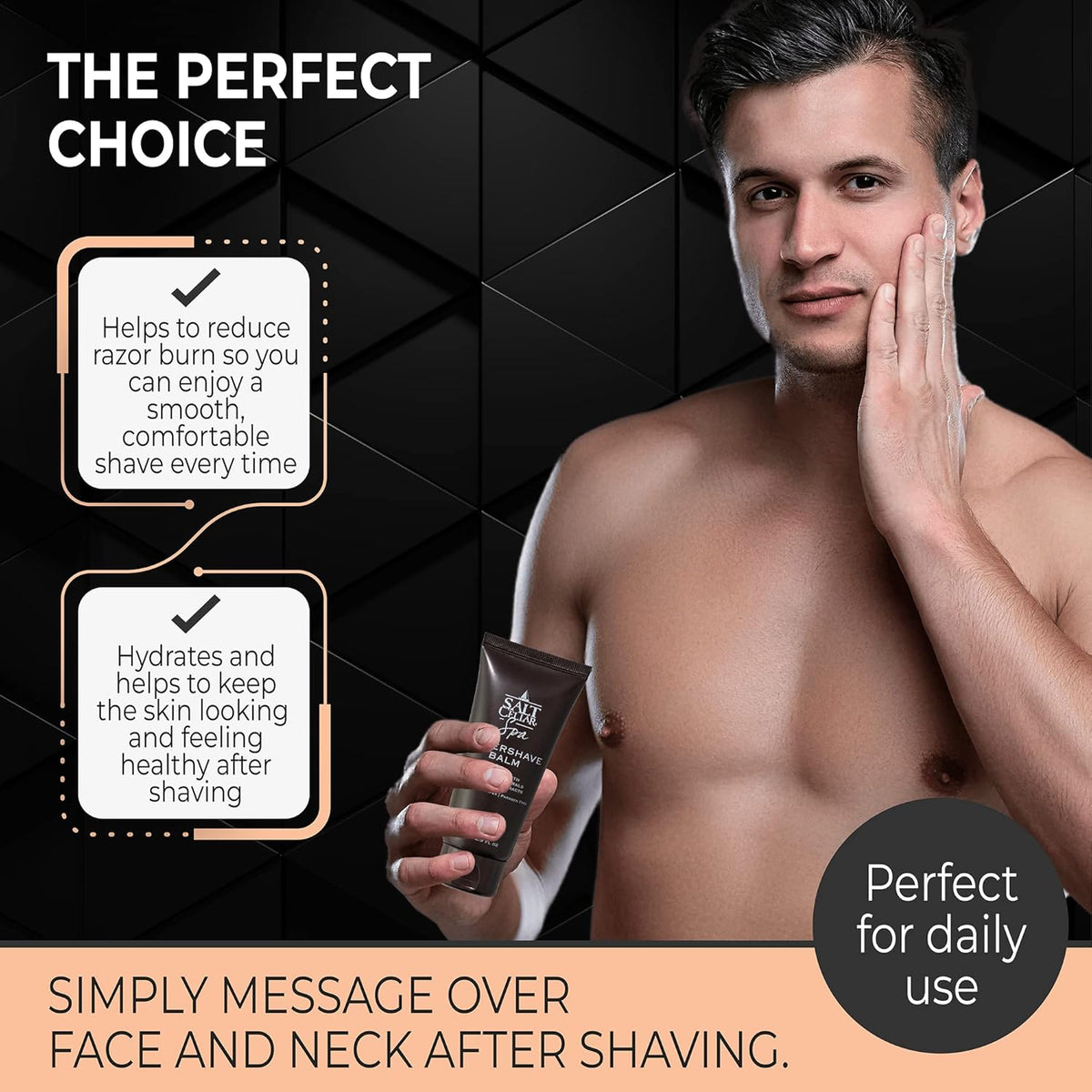 Salt Cellar Dead Sea Aftershave Balm – All Natural Men’s After Shave Balm Enriched with Dead Sea
