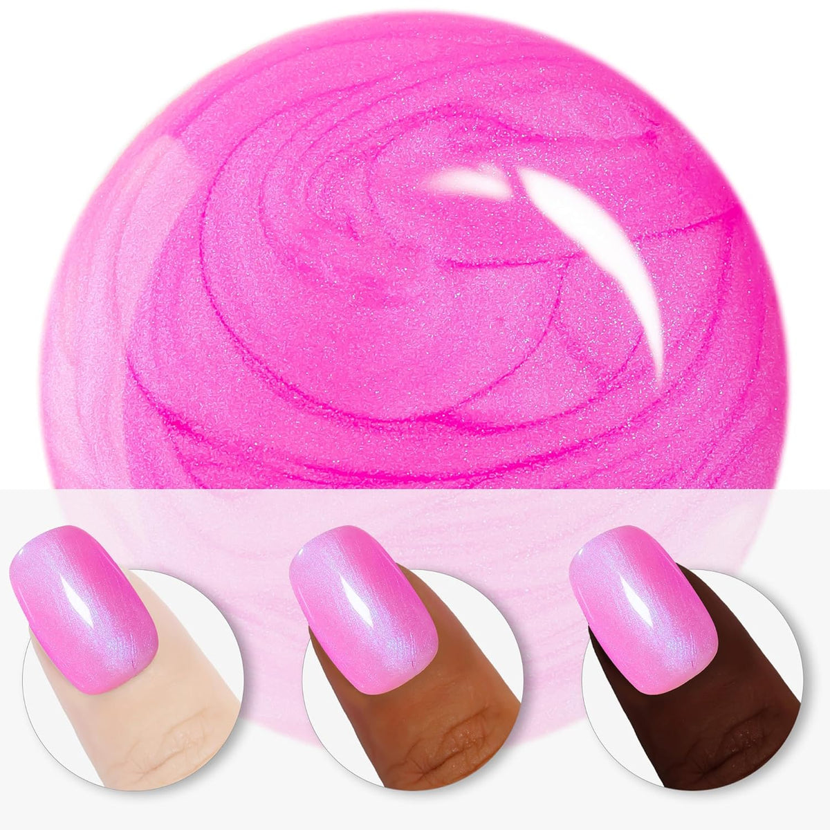 YTD Likomey Gel Nail Polish,15ml Pearlescent Pink Glitter Fall Winter Shimmer Shiny Sparkly Salon