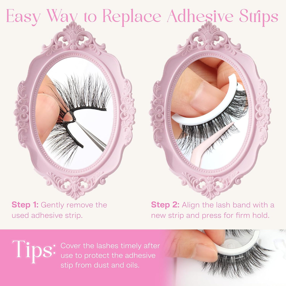 CALAILIS Self Adhesive Eyelashes 5 Pairs Natural Look Press On Lashes No Glue Need Eyelashes