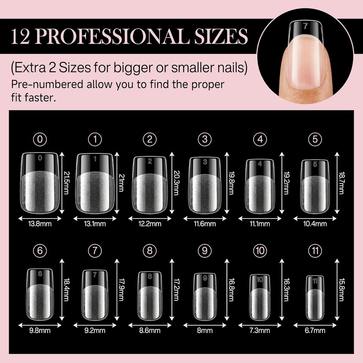 Short Square Nail Tips Matte Short Square Gel Tips 504pcs Clear Nails Full Cover Acrylic False