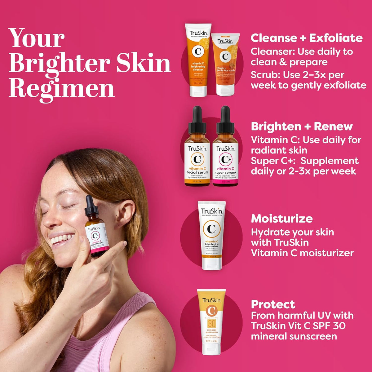 TruSkin Vitamin C Super Serum - Niacinamide, Retinol, Hyaluronic & Salicylic Acid - All-in-One Anti