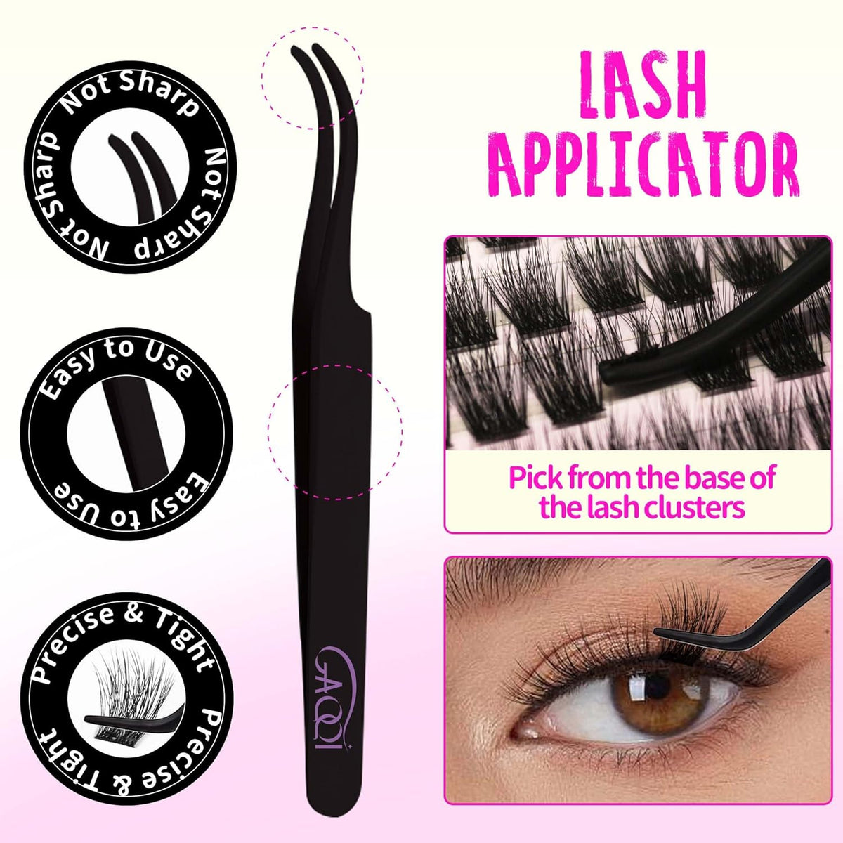 GAQQI Lash Clusters Kit, DIY Lash Extensions Kit 10-14mm Cluster Lashes, Wispy Eyelash Clusters