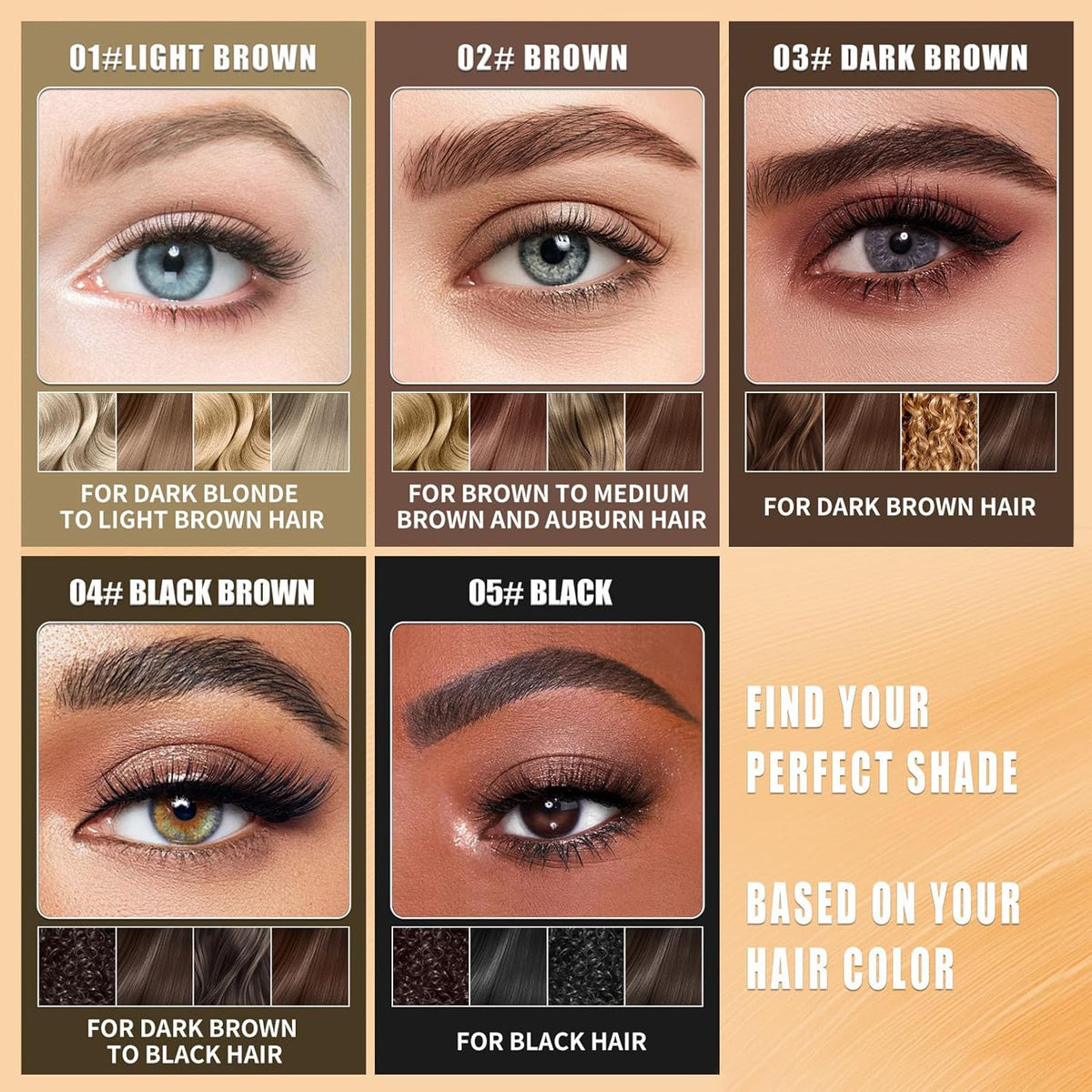 4-Fork Tip Microblading Eyebrow Pen - 2-in-1 Waterproof Eyebrow Pencil, Long-Lasting Natural