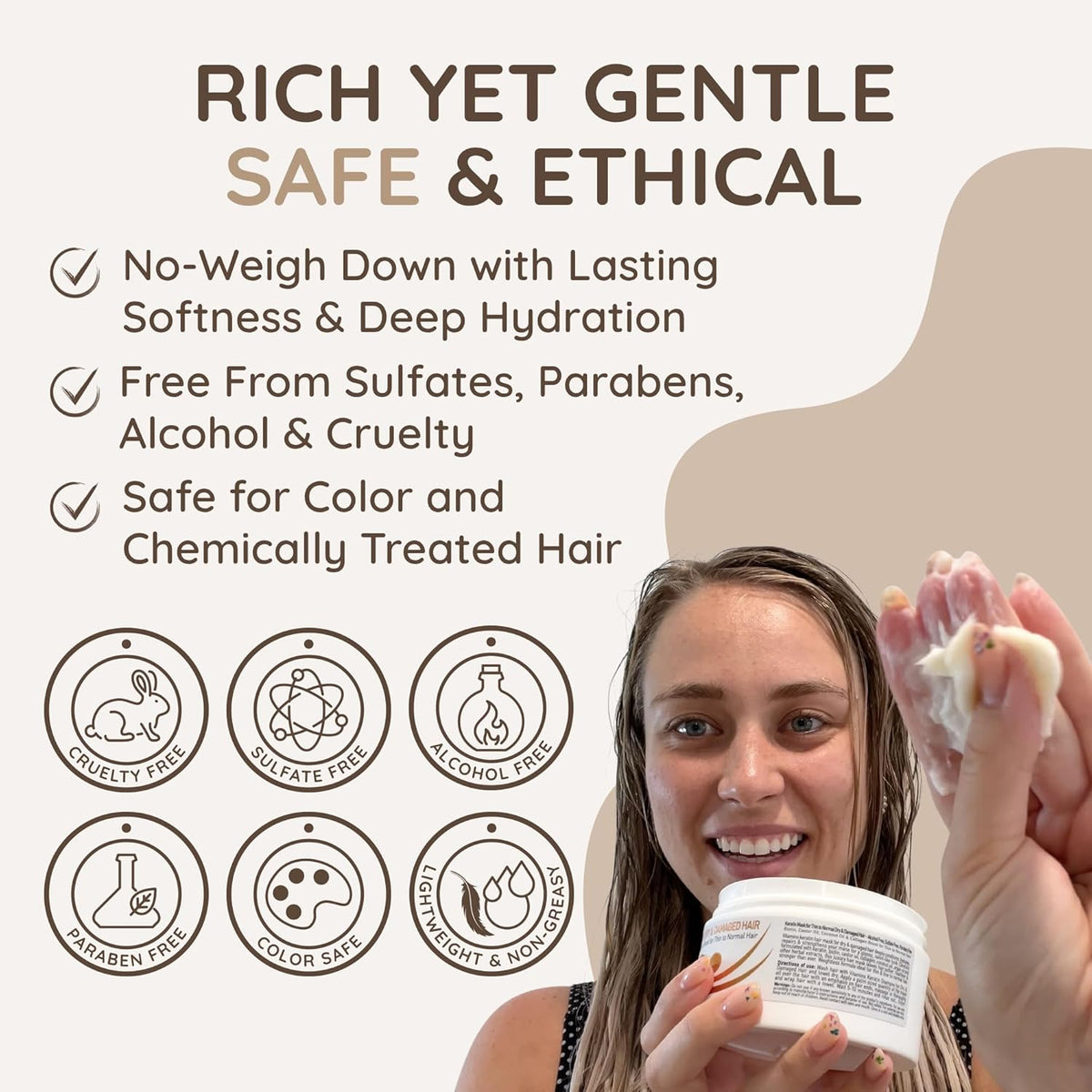 VITAMINS hair cosmetics Keratin Hair Mask - Protein Repair Keratin Treatment - Deep Conditioner for