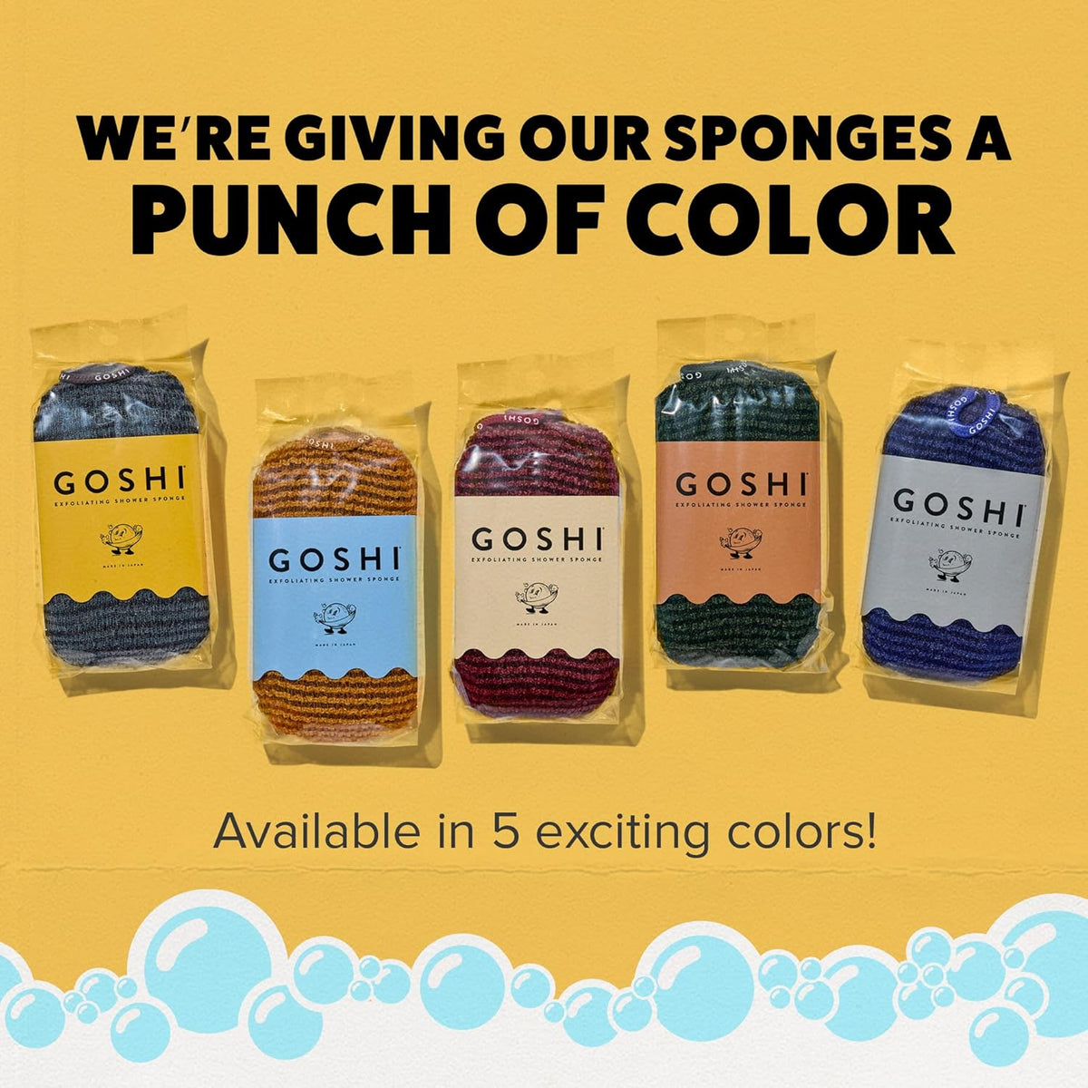 GOSHI Exfoliating Shower Sponge - Rip-Resistant, Rapid-Drying Exfoliating Bath Sponge for All Skin