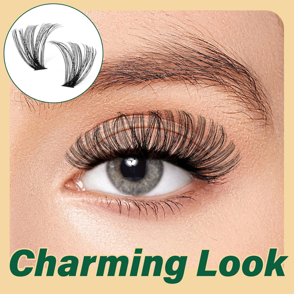 KEYYOU DIY Lash Extension Kit 300pcs Soft Lash Clusters 60D D Curl Easy to Apply with Lash Bond and