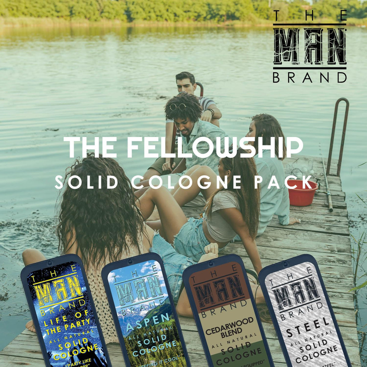 Solid Cologne Sample Set with Aspen Solid Perfume, Woodsman Solid Cologne, Steel, and Life of the