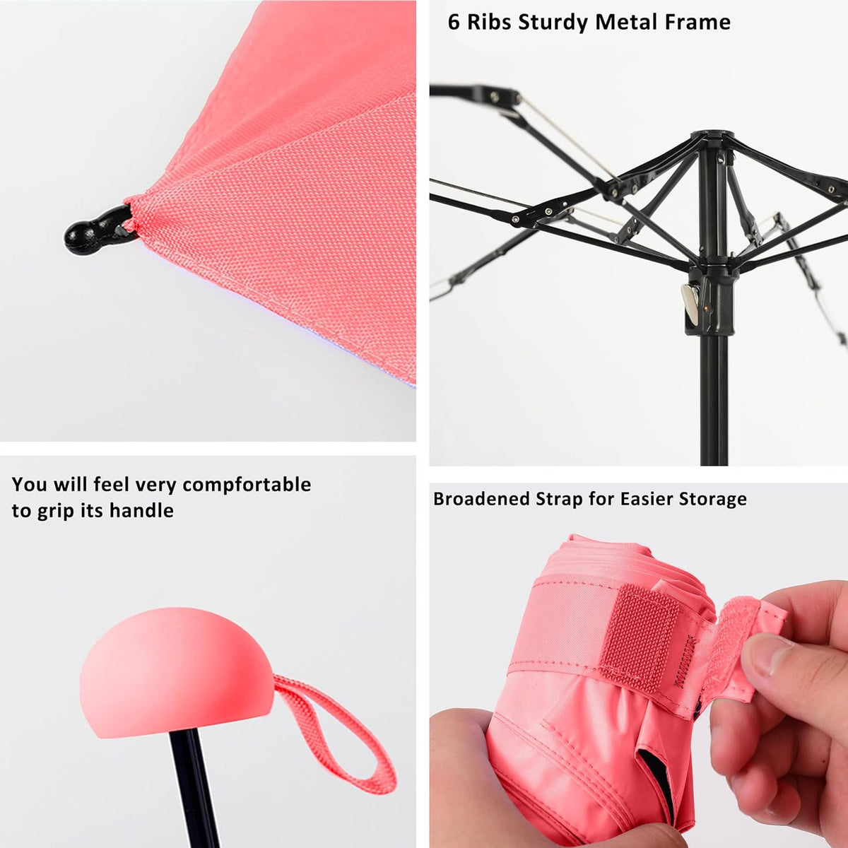 BAODINI Travel Essentials Mini Umbrella for Purse With Case Small Compact UV Sun Protection