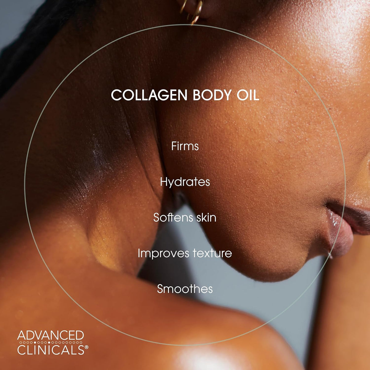 Advanced Clinicals Hydrating Collagen Oil For Body & After Shower | Visible Anti Aging Skincare