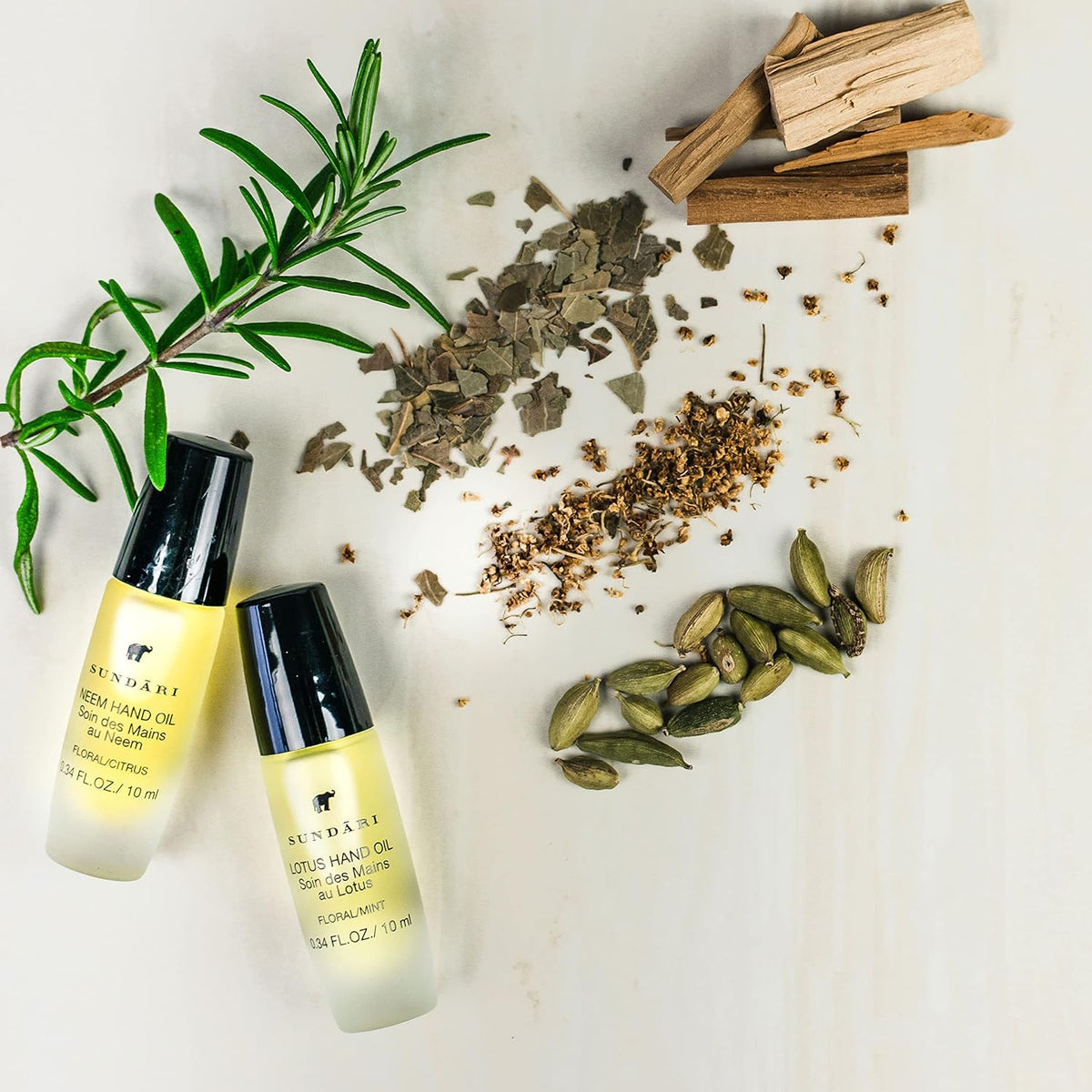 SUNDARI Neem Hand & Cuticle Treatment Oil – 0.34 Fl Oz, Roller for Dry Hands, Nails and Cuticles