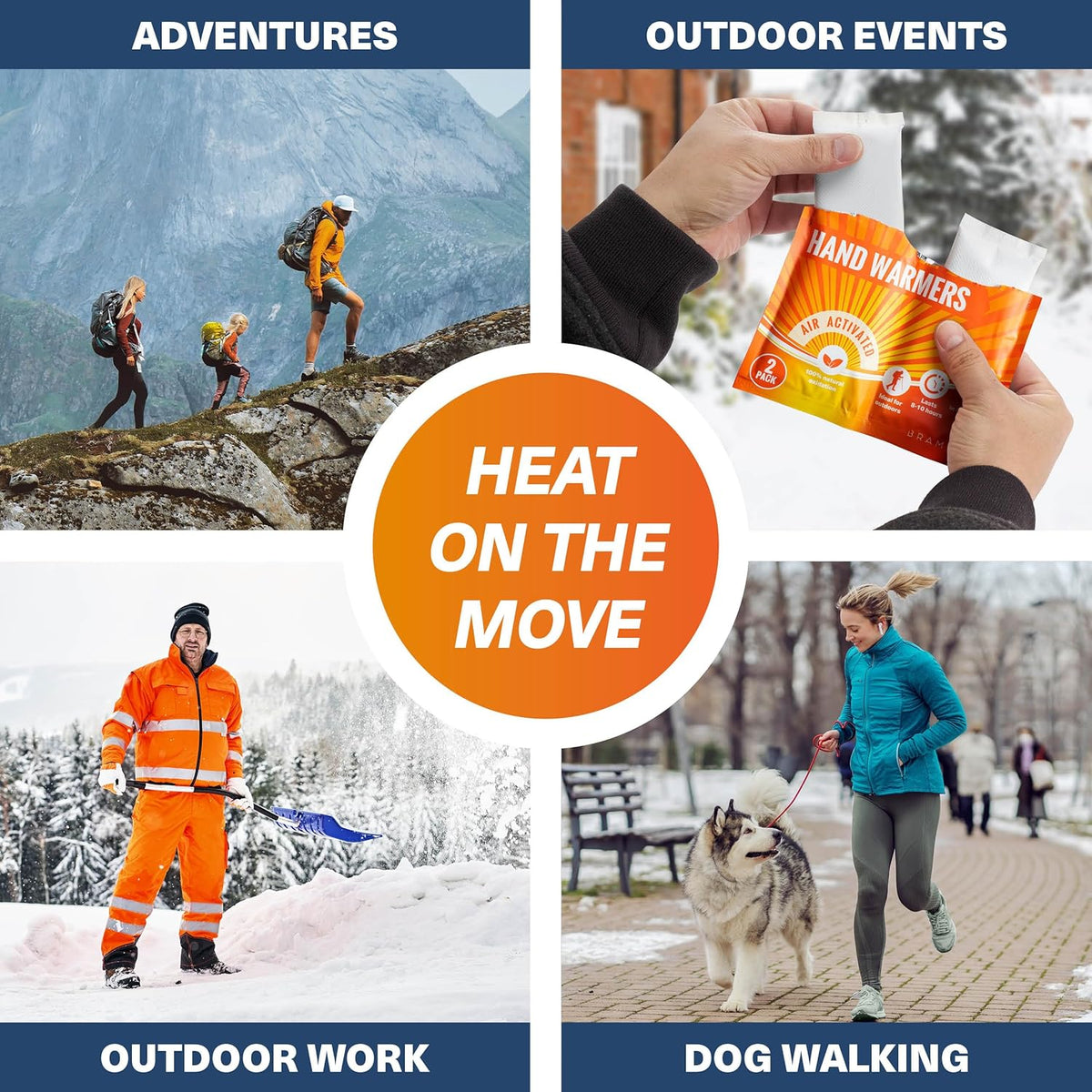 Bramble Hand Warmers Disposable Value Pack (2 Warmers per Pack) Pocket Warmers for Hiking, Outdoor
