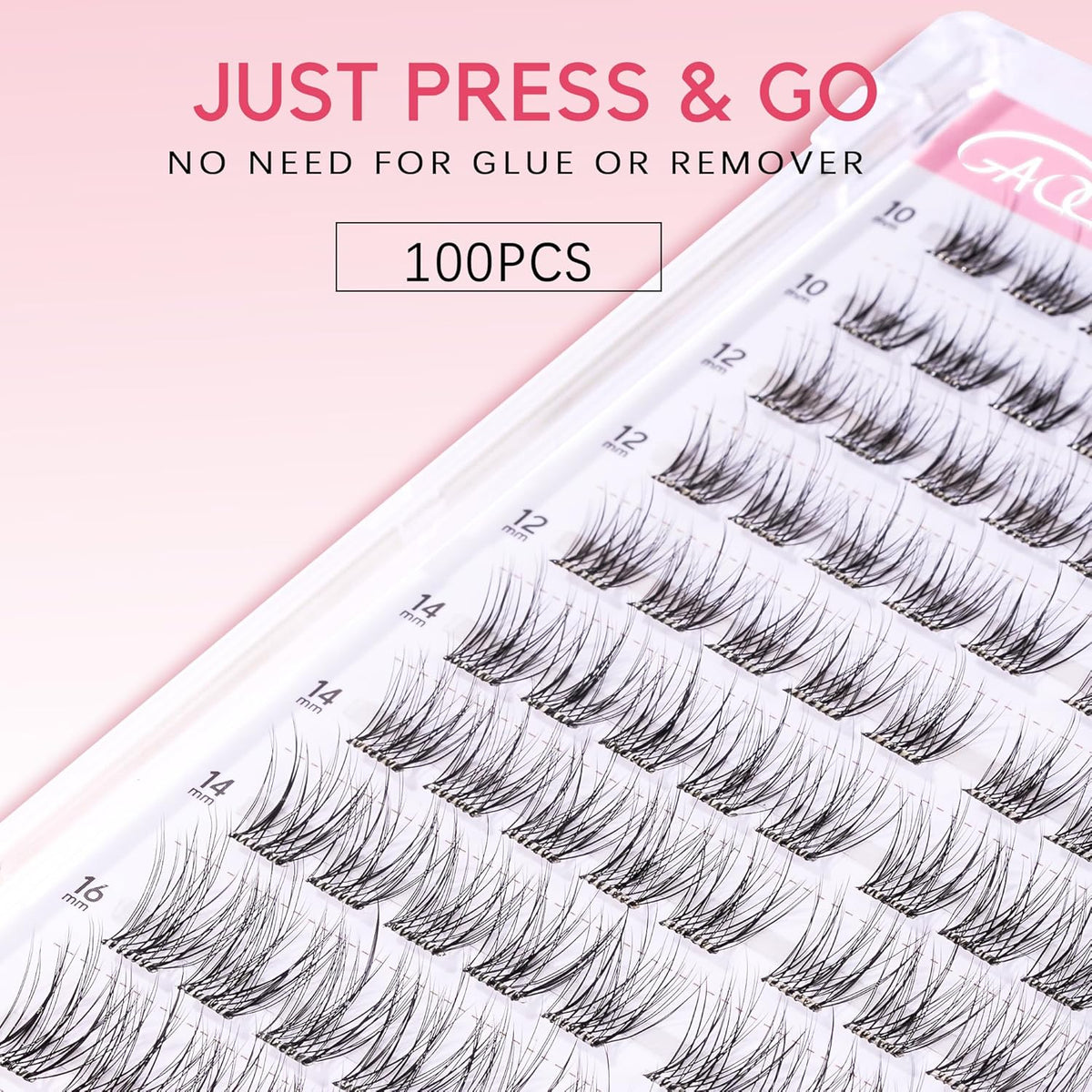 GAQQI Self Adhesive Eyelash Clusters, Natural Look No Glue Lashes 10-16mm, No Band Self Adhesive